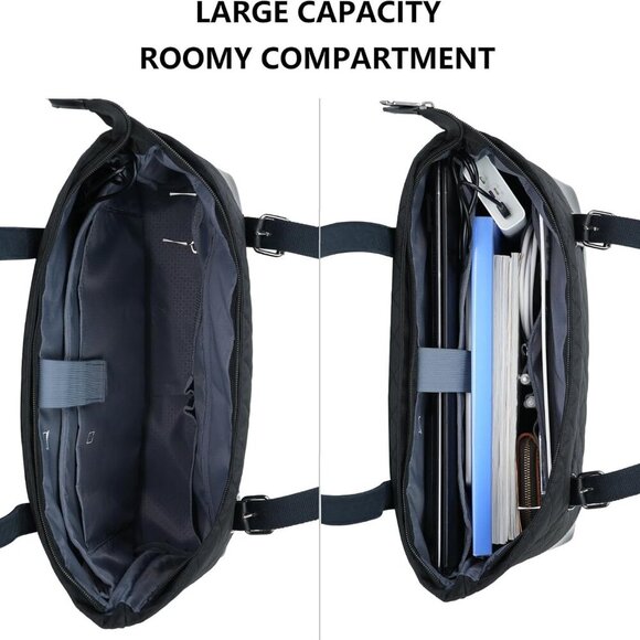 KROSER Quilted Laptop Tote Bag 15.6” | USB Port | Water-Resistant | Black | NWT - Picture 4 of 11